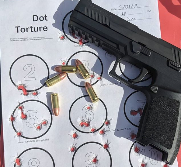 Dot torture pistol drill
